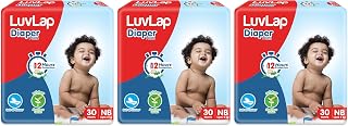 LuvLap Pant Style Baby Diapers, Newborn/X-Small (NB/XS), 30 Count, For babies of Upto 5Kg with Aloe Vera Lotion for rash p... Price In India