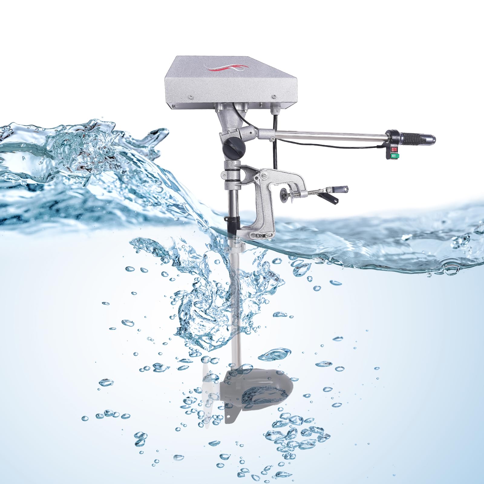 1500W Elektryczny silnik zaburtowy, 12-24V silnik do łodzi bezszczotkowy, do trolingu z wyświetlaczem LED i bezstopniowy, elektryczny silnik zaburtowy SUP do łodzi o długości od 2 do 4,5 m