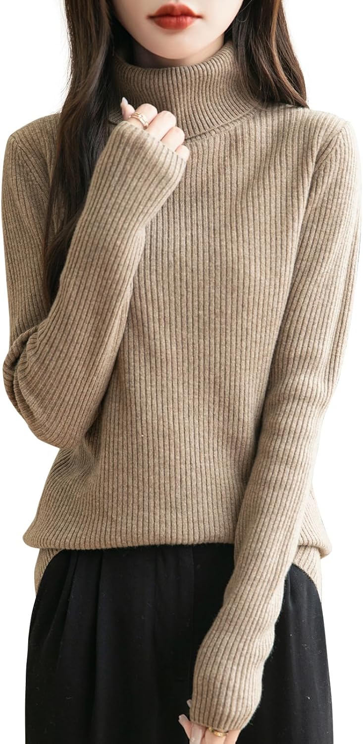 Women’s 100% Merino Wool Turtleneck Sweater 2025...