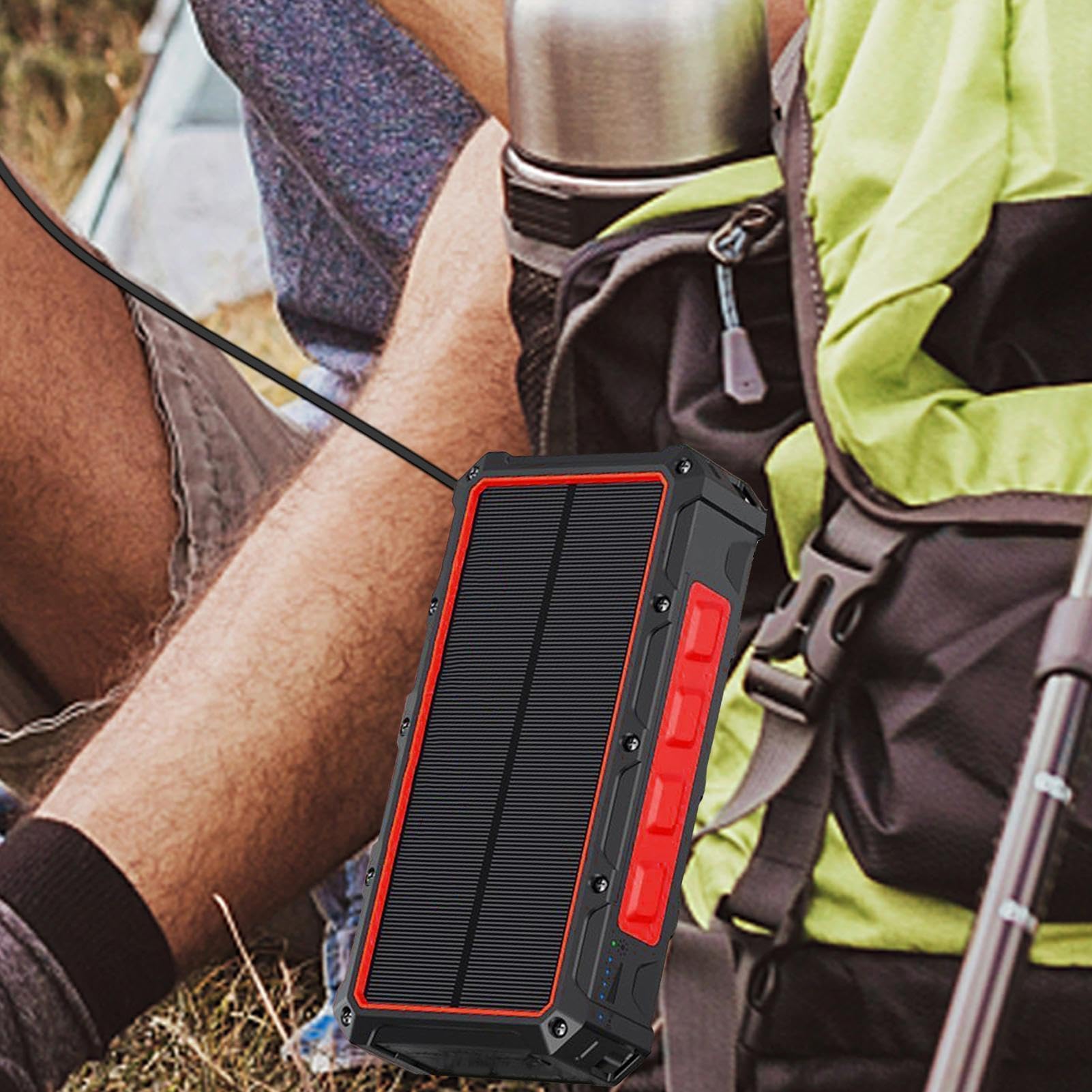 Power Bank Solare Allarme Wireless Elettronico | Power Bank Con Ricarica Rapida E Torcia Per Casa Viaggio Campeggio Pesca Uomo Donna Ragazzi Ragazze Giovani Ciclisti Mamma