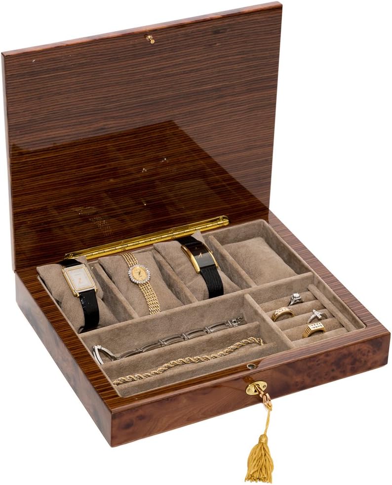 Bello Collezioni - Via Rizzoli Luxury Briarwood Men's/Women's Jewelry & Four Watch box from Italy.