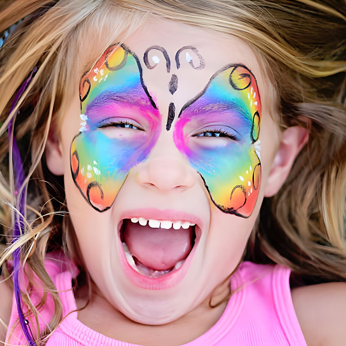 SPRINGSKY 39 Colors Face Paint Kit: Professional Face Painting Kit with 6 Stencils and 13 Brushes - Water Activated Facepaint Makeup Kit - Non Toxic Face Paint for Halloween and Christmas