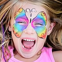 Vista 8 de Kit de pintura facial de 39 colores para niños: kit profesional de pintura facial con 6 plantillas y 13 pinceles, kit de maquillaje de pintura