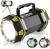 Vista 8 de Linterna LED para camping, linterna recargable, portátil, súper brillante, luz de emergencia al aire libre, lámpara de búsqueda impermeable