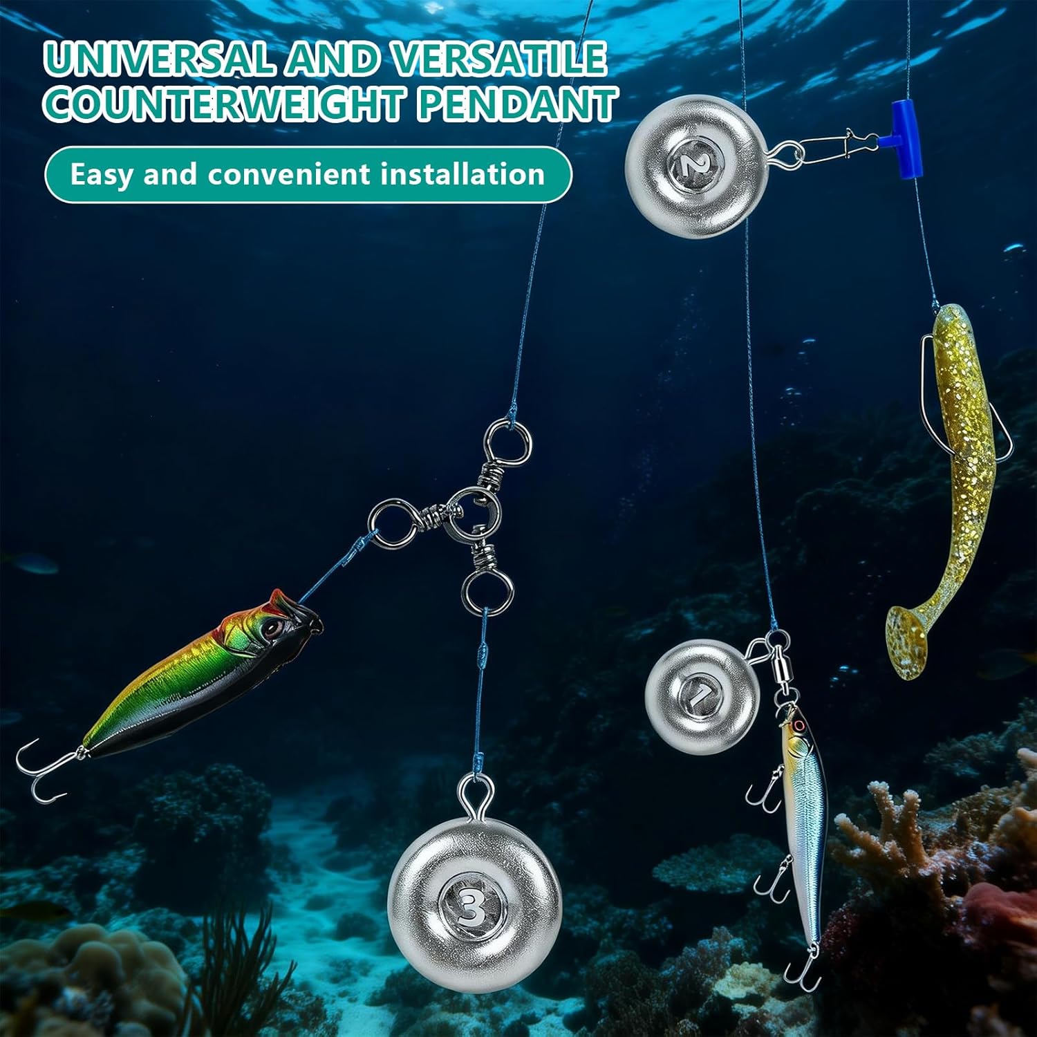 Disc Sinkers Lead Fishing Weight, Coin Sinkers for Saltwater Freshwater Fishing Weight, Surf Fishing Trolling Catfishing Weight Tackle 1oz 2oz 3oz