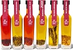 Thoughtfully Gourmet, Spice Ensemble cadeau pour l'huile d'olive infusée, huile d'olivier extra-vierge haut de gamme d'Espagne, saveurs incluant Chili, romarin, citron, ail épicé, herbes de Provence et toscan, ensemble de 6