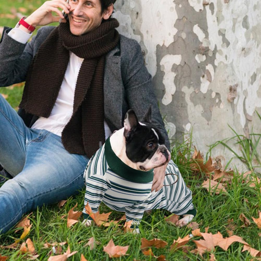 FEimaX Traje de Recuperación para Perros Después de la Cirugía, Protector de Heridas Abdominales para Perros Hembras y Machos, Body Quirúrgico de Manga Larga para Mascotas (Verde, XL)