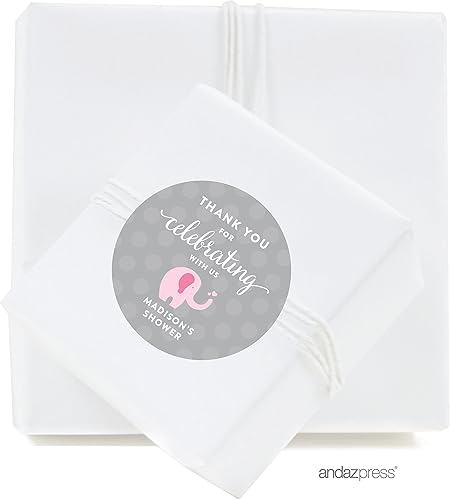 Miniatura 7 de Andaz press colección elefante para baby shower, para niñas, sign diaper thoughts
