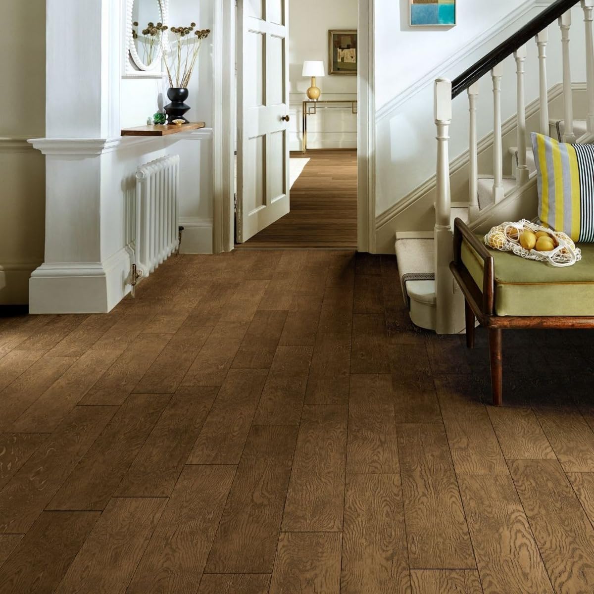 Chene25 14mm Engineered Wood Flooring 14/3 X 150mm Cognac Brushed And Lacquered Brown - Plank