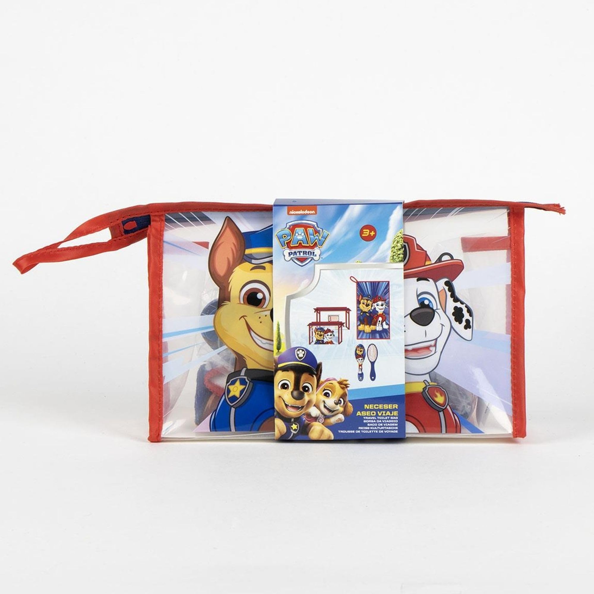 Set per la toelettatura dei bambini Paw Patrol con spazzola, asciugamano e borsa per il trasporto - Kit per l'igiene personale per bambini appassionati di Paw Patrol, ideale per viaggi e asili nido