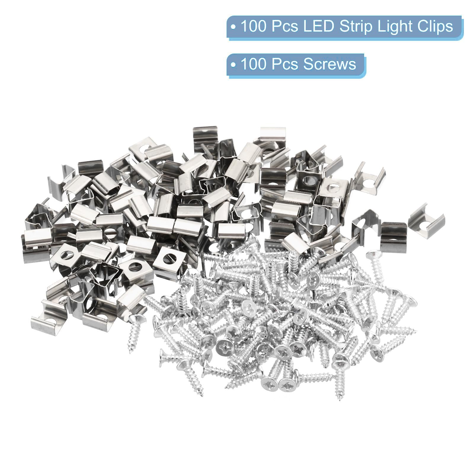 TOP-VIGOR 100Pcs Neon Rope Light Mounting Brackets, LED Lights Install Fixing Clips Clamp, Support Holder with Screws - Image 3