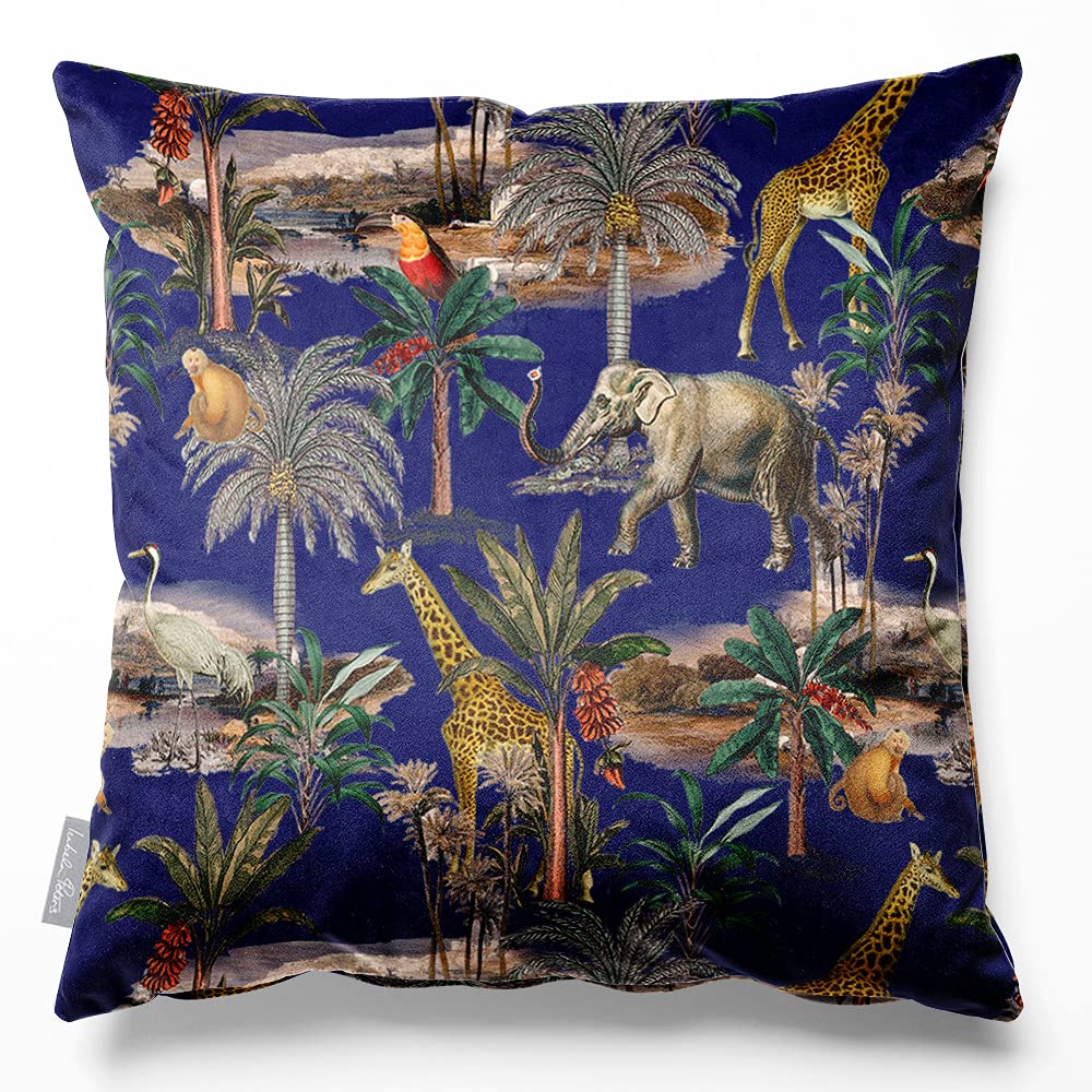 Izabela Peters Midnight Eco-Friendly Velvet Cushions - Safari Voyage 45 Cm, Chair & Sofa Cushions