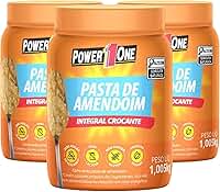 Kit 3 Pasta De Amendoim Integral Power One Crocante 1kg