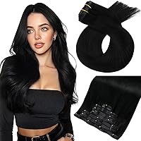 Vista 56 de Moresoo - Extensiones de cabello humano Remy lacio sin costuras con pinzas y trama, de poliuretano, cabeza completa, color castaño claro