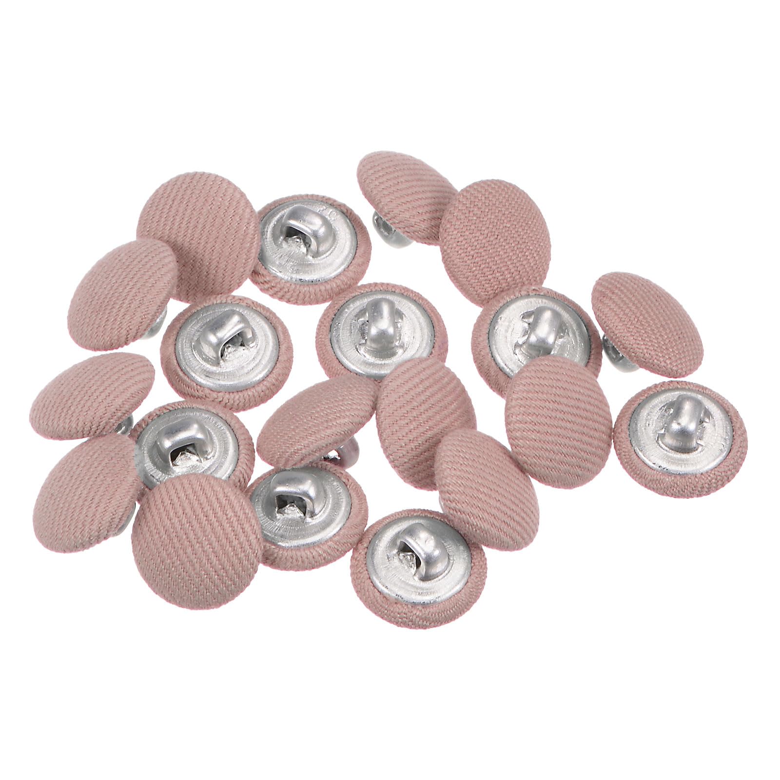 QUARKZMAN 10 Stück Knöpfe mit Stoffüberzug 21mm Runder Metal