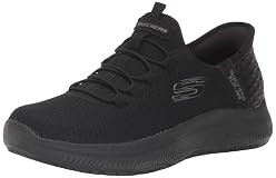 Skechers Women's Work Slip-Ins Summits - Enslee Slip Resistant Sneakers, Black, 8