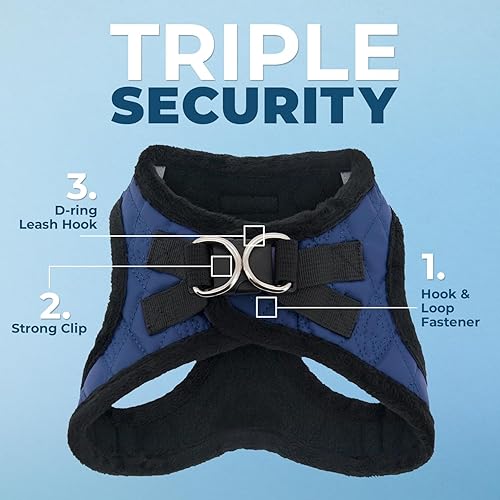 Miniatura 2 de Best Pet Supplies - All Weather Mesh/Plush, Reflective, No Pull Harness for Small, Medium Dogs, Cats - Secure with Hook & Loop Fastener, Buckle