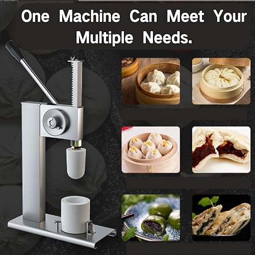 Miniatura 7 de LOYALHEARTDY Baozi Maker, máquina de hacer bollos de acero inoxidable manual para hacer bollos con 3 tamaños de moldes chinos para hacer bao chinos,