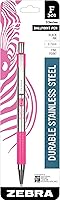 Zebra Pen F-301 Retractable Ballpoint Pen, Stainless Steel Barrel with BCA Pink Accents, Fine Point, 0.7mm, Black Ink,...