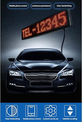 Miniatura 2 de Panel de matriz LED, Bluetooth APP Control Programable Scrolling LED Sign, USB 5V 12x72 Dot LED Letrero de Coche Mensaje de Animación de Patrón de