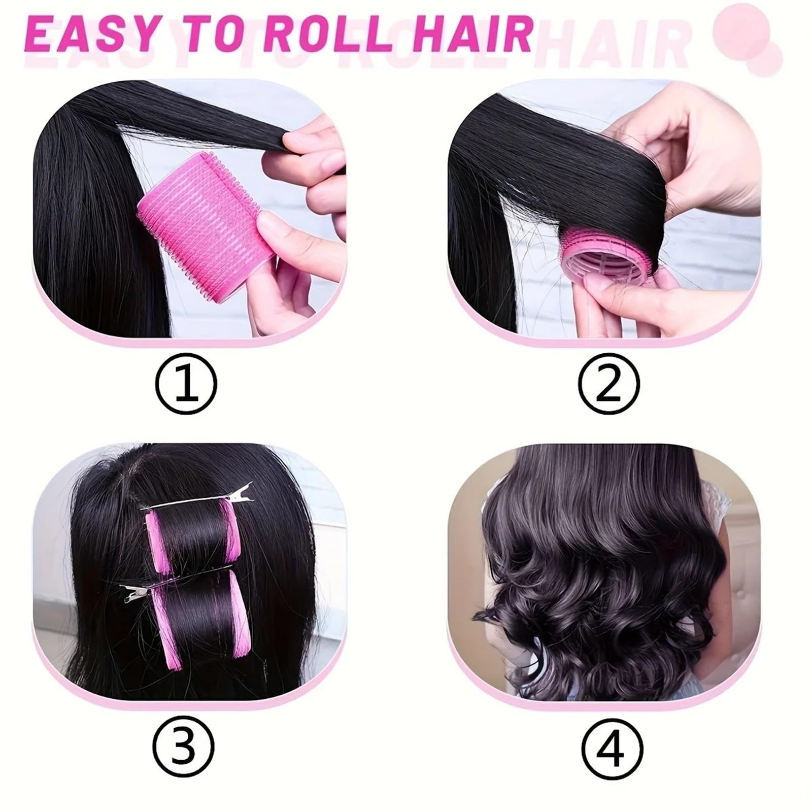 Lockenwickler-Set Ohne Hitze, Selbsthaftende Lockenwickler Für DIY-Frisuren