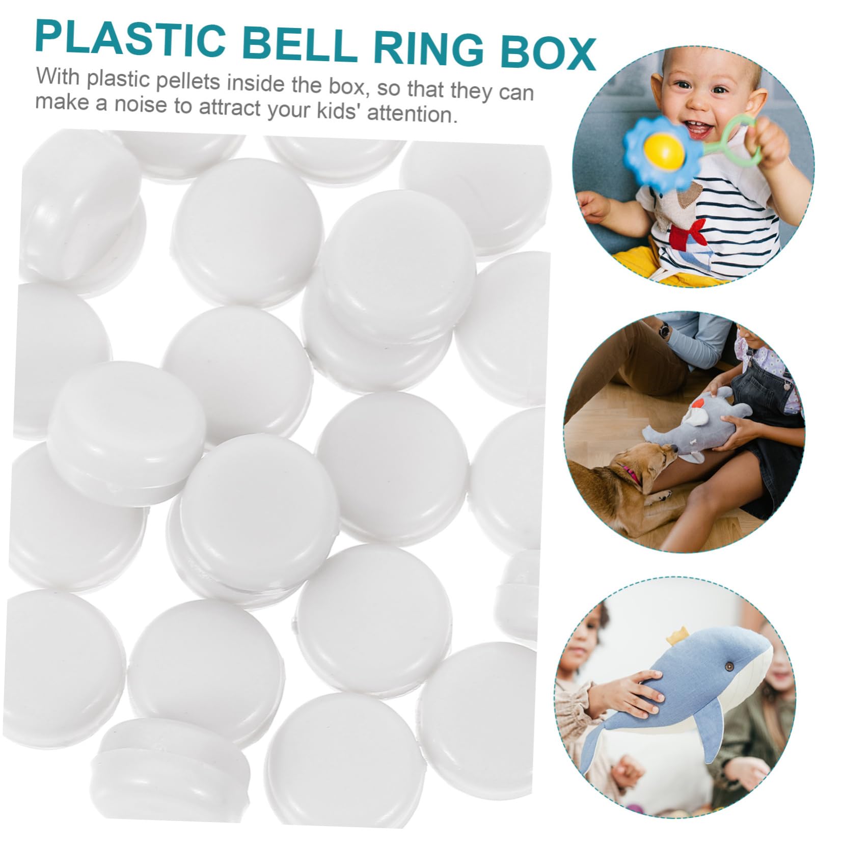 Gadpiparty 1set Plastic Rattle Boxes for with Squeaker for Handmade Gentle Sound for Plaything Accessories 100pcs