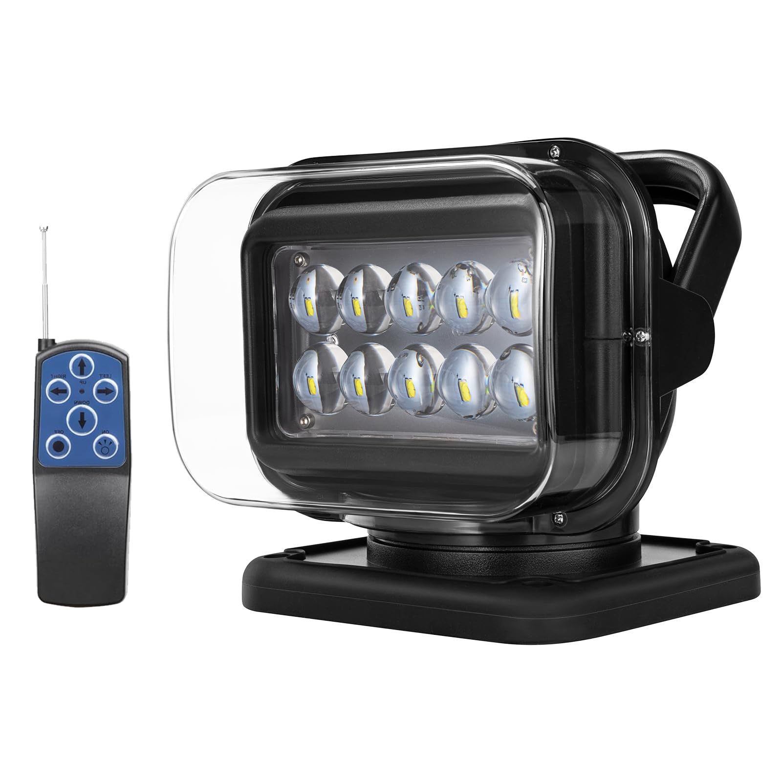 Remote Control Spotlight for Truck, LED Search Light for Truck, Auto-Reset 360° Rotation, 6 Strong Magnets Boat Spot Light for Offroad Pickup SUV UTV Rescue 50W 5000LM 12V 24V