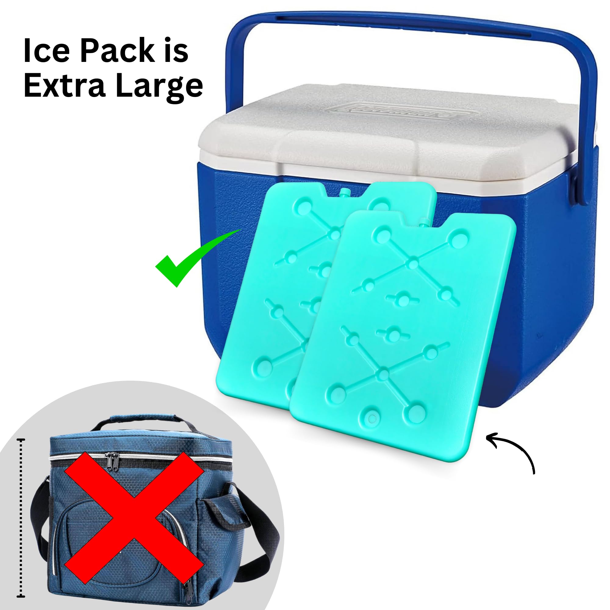 GURIN Bolsas de hielo reutilizables para lonchera, hieleras, bolsas o mochilas, frías hasta 8-12 horas de larga duración para camping, picnic, actividades al aire libre, entrega de alimentos