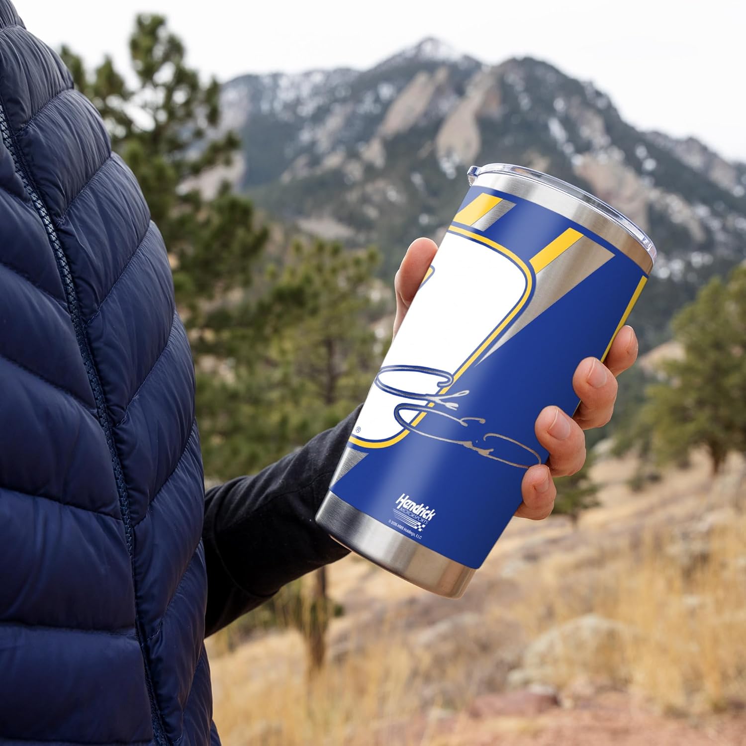 Rico Industries NASCAR Racing 20oz Stainless Steel Tumbler with Lid - Great For Coffee, Tea, Water or Cocktails