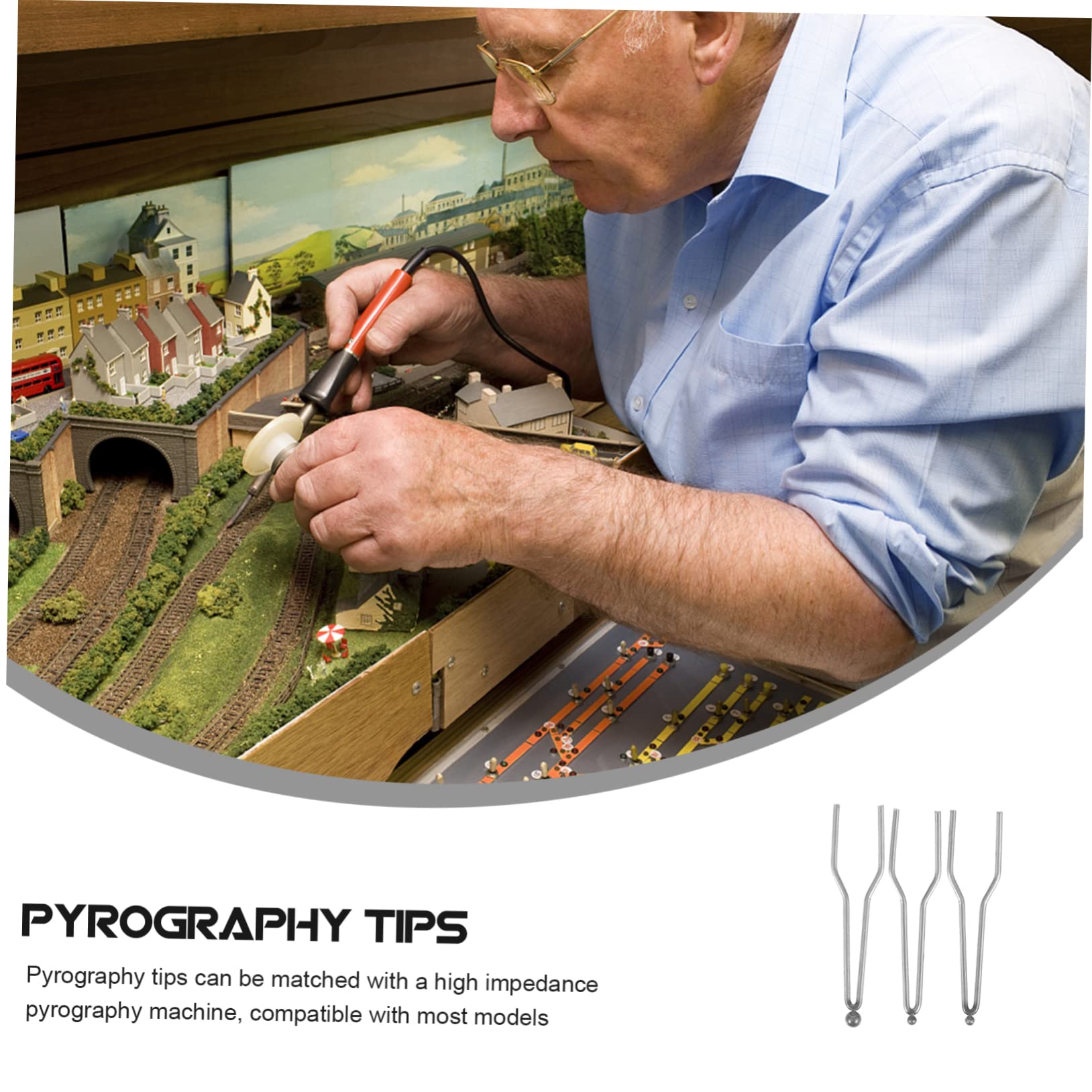 CANIGHT Wood Burning Tools 3pcs Pyrography Tips Replacement Pen Nibs for Impedance Pyrography Heating Wire Pen Tips