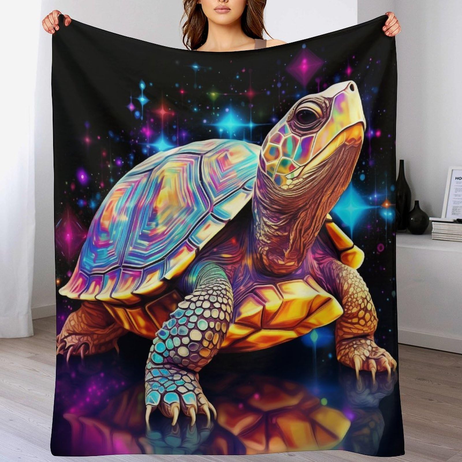 Couverture tortue polaire flanelle ultra douce contre le froid du lit au salon