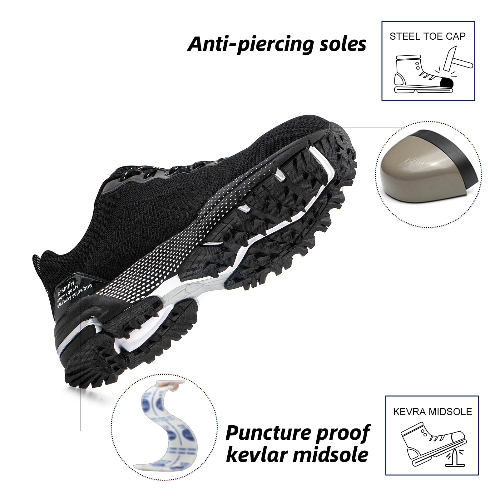 Hitmars Chaussures de Sécurité Hommes Femmes avec Embout Acier GR.36-48