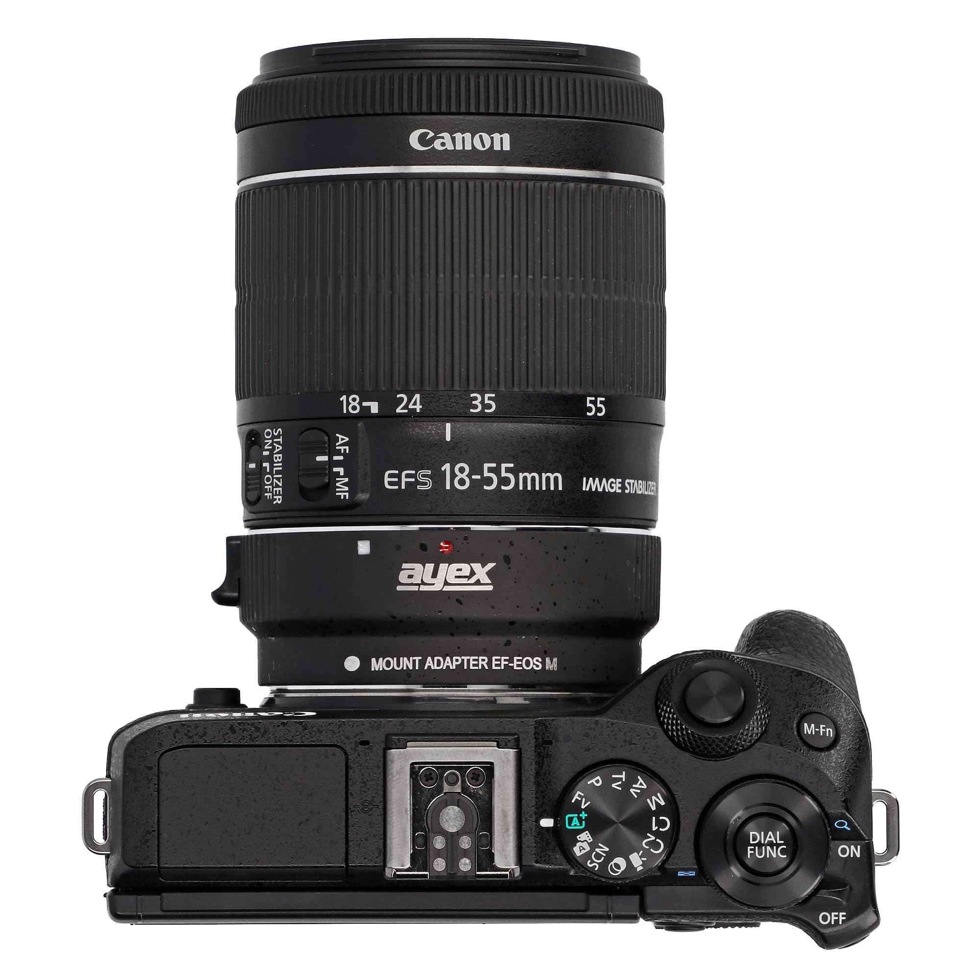 ayex Objektivadapter Kompatibel mit Canon EF an EOS M Autofokus EF-EOS M