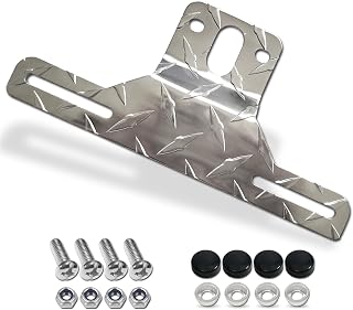 FBJTDQ Aluminum Heavy-Duty Trailer License Plate Bracket - Universal Holder for Trucks, RVs, Boats, Trailers w/ Screws & Caps