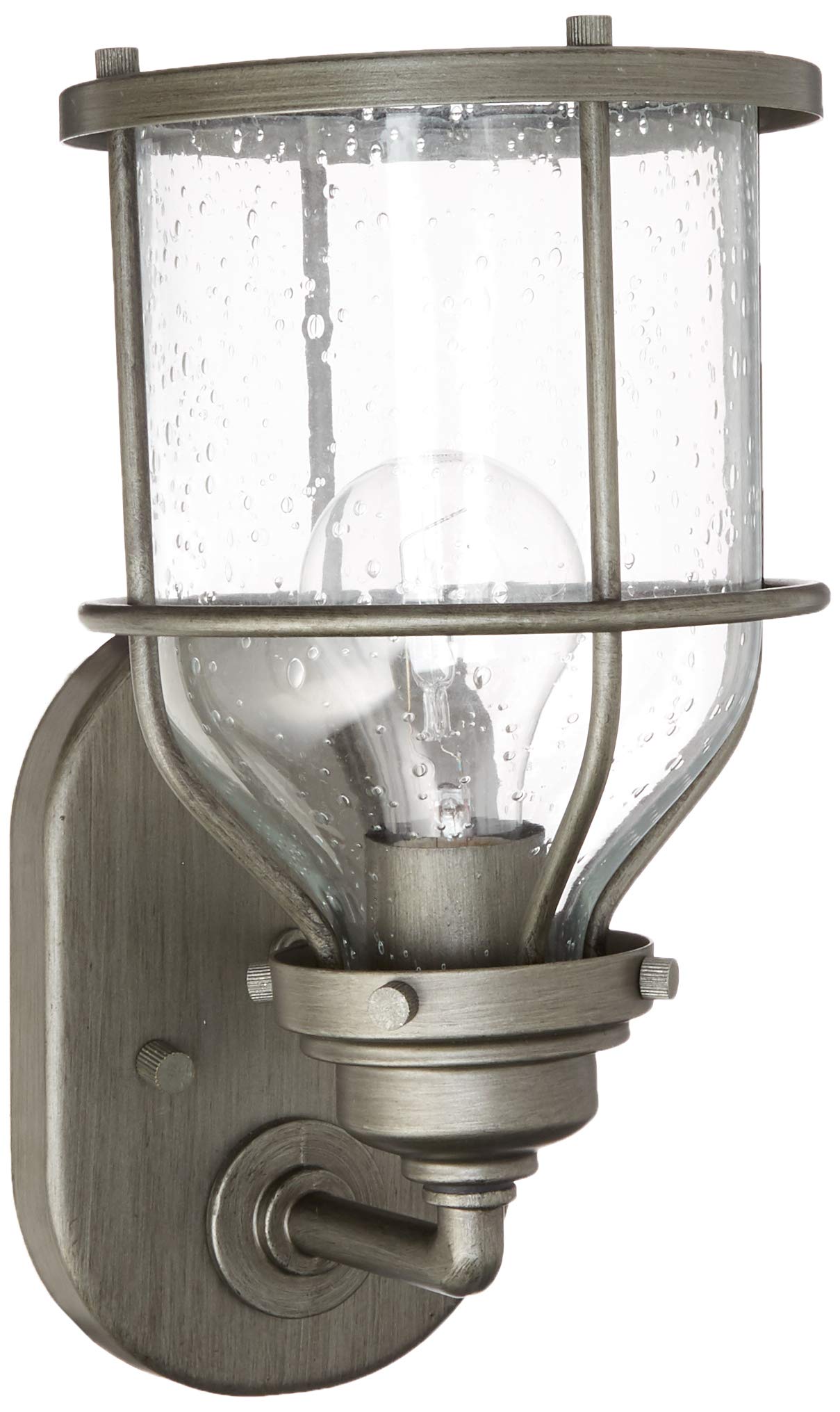 Designers Fountain Brensten 1-Light Outdoor Wall Lantern Sconce, Weathered Iron, 23121-WI