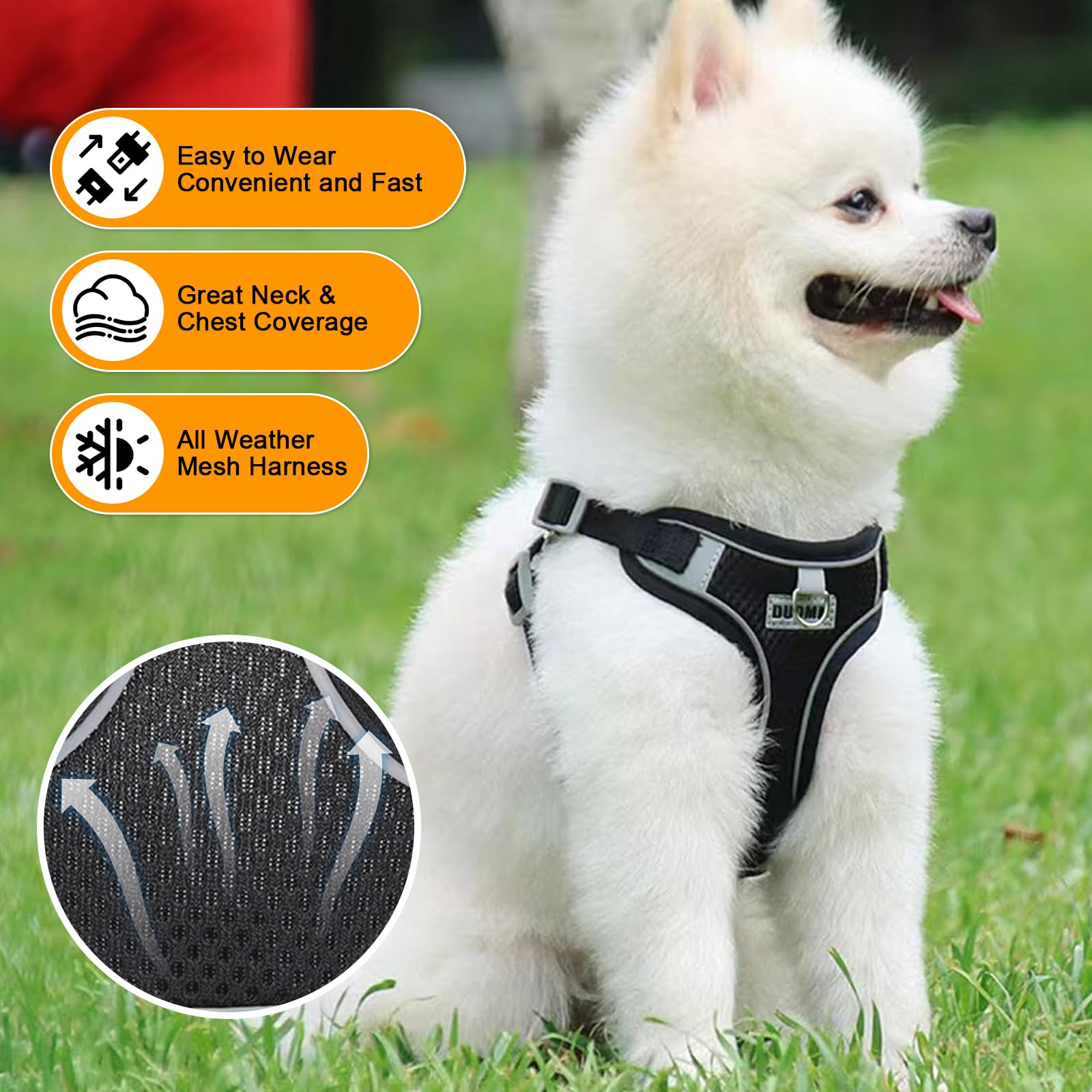 Ledeak No Pull Harness for Dogs Breathable Mesh Step in Dog Harness, Adjustable Dog Harnesses - Image 3