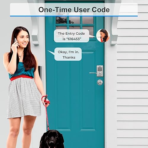 Miniatura 5 de Cerradura de puerta de entrada sin llave, cerradura de puerta con teclado con palanca de manija, perilla de puerta con teclado, bloqueo automático,
