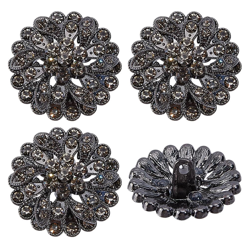 Boutons à tige strass noir en alliage mercerie pour chemises blazers et costumes diy
