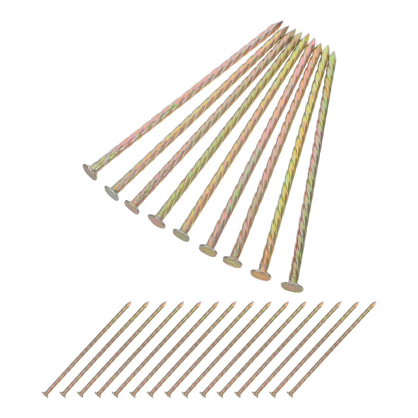 Estacas Metálicas Instalación Fácil de Acero al Carbono en Espiral de 6 Pulgadas y Uso Versátil para Césped Artificial y Bordes de Jardín en Exteriores y Patios
