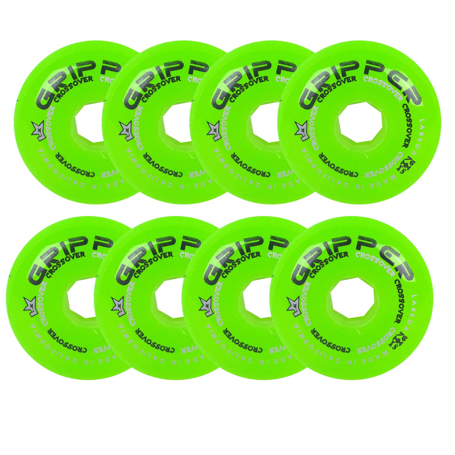 Labeda Roller Hockey Wheels Gripper Crossover Set of 8 - Choose Color/Size