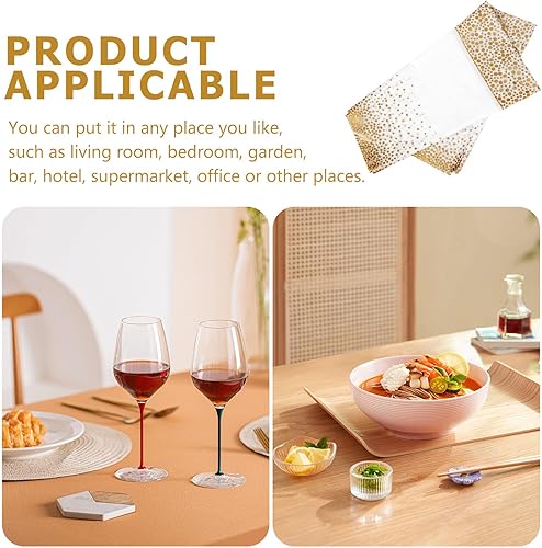 Miniatura 7 de TEHAUX 4 manteles rectangulares desechables con lunares para fiestas, para fiestas, festivales, decoración de comedor, cubierta de mesa de plástico