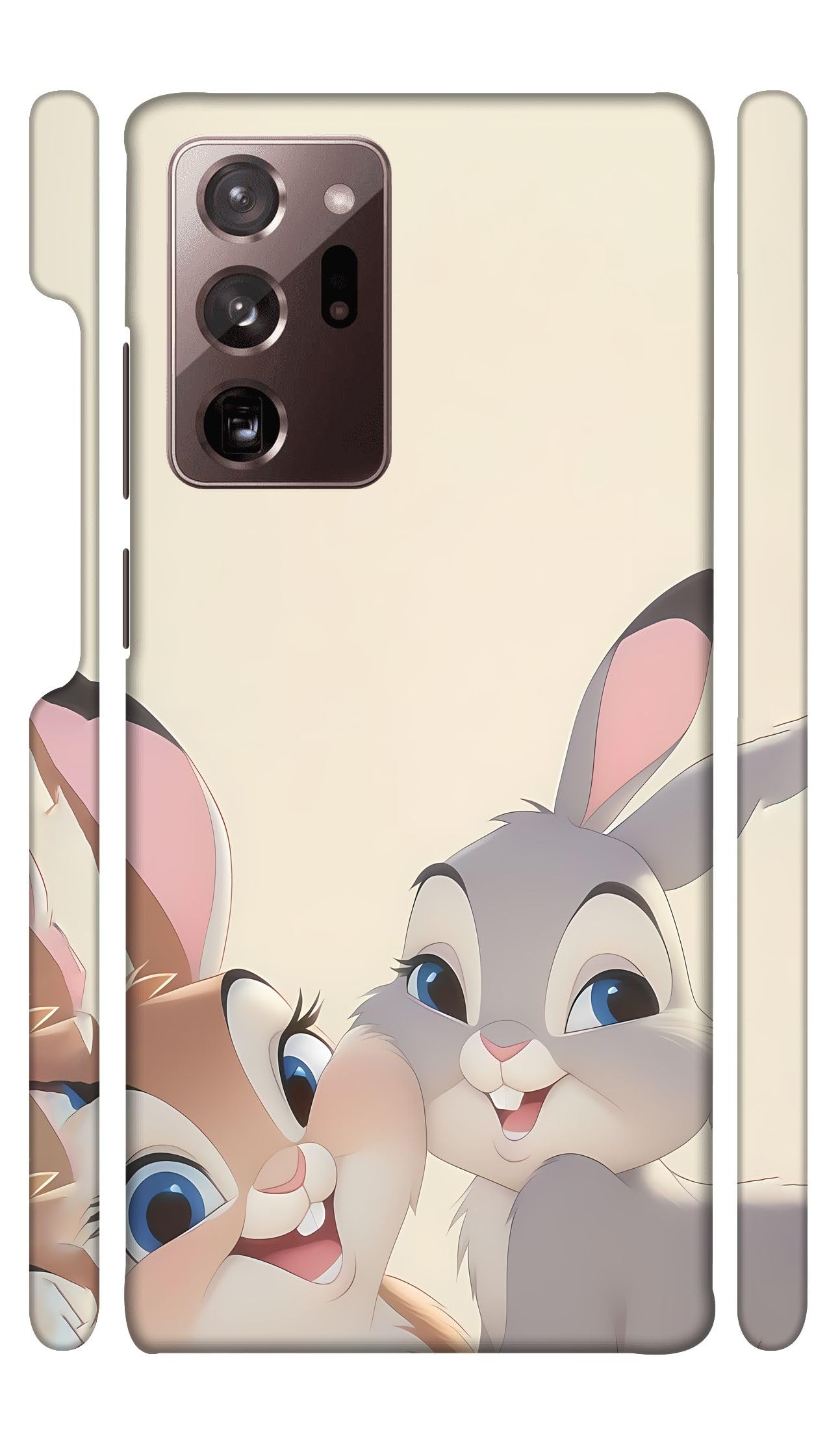 Cute Rabbit Couples Designer Printed Hard Back Cover for Samsung Galaxy Note 20 Ultra Attractive and Uniquely Crafted Smartphone Case
