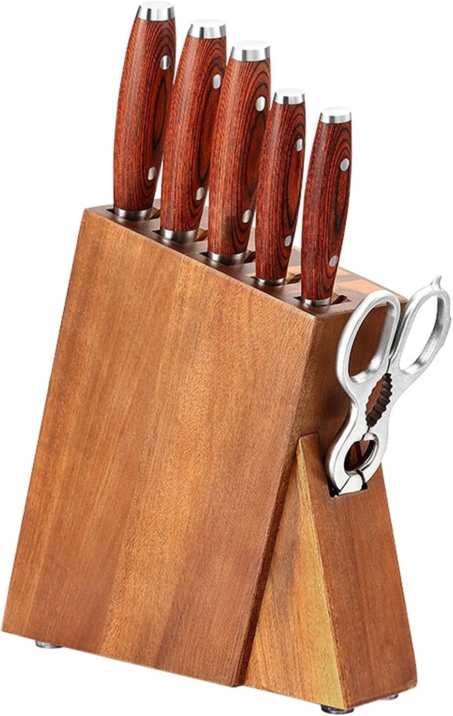 Set Cuchillos Cocina 7 Piezas Pakka Wood Acero Inoxidable