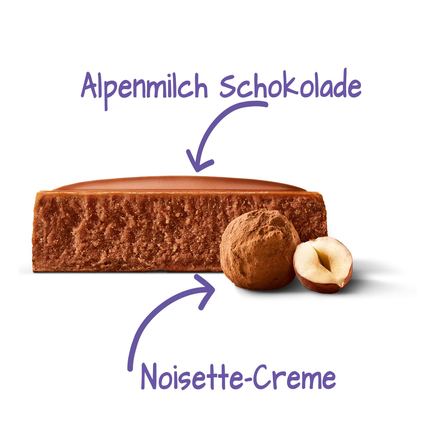 Milka Extra Noisette – Alpenmilch Schokoladentafel mit zart-cremiger Haselnussfüllung – 15 x 190 g