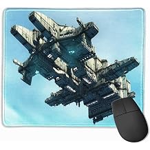 Yanteng Mouse Pad Fantasy Funny Mouse Pad Science Fiction Alien Ship Illustration Extraterrestrial Present Realistic UFO Custom Mouse Pad 8.5"x 7" Pale Blue Gray