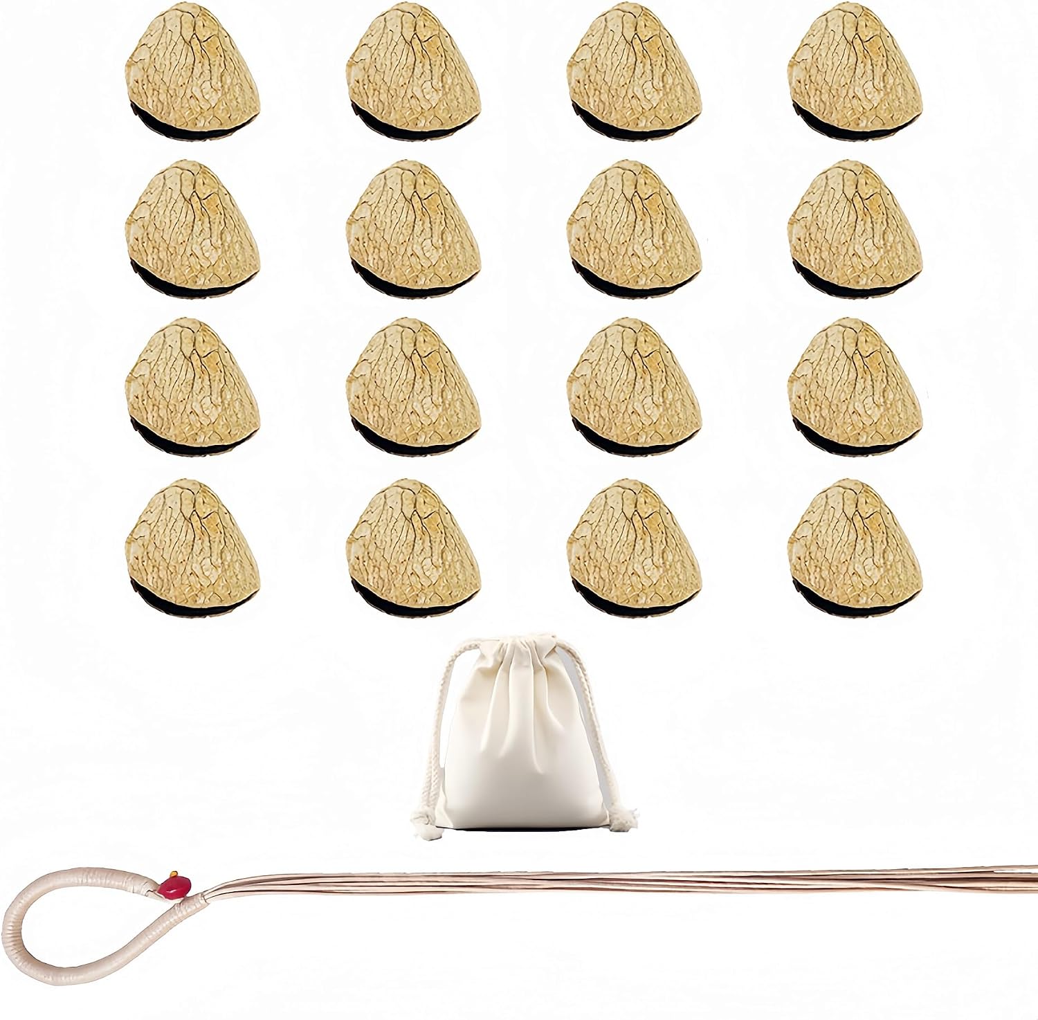 Fay Bless Natural Seed Pod Bell Material Set, DIY Shaker Craft Kit, Handmade Supplies for Art Projects, Musical Accessories & Decorations (Panji 16PCS)