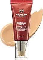 MISSHA M Perfect Cover BB Cream #27 FPS 42 PA+++ 50 ml - Maquiagem leve, multifuncional, de alta cobertura para ajudar a infundir a umidade para uma pele mais firme com redução na aparência das linhas finas
