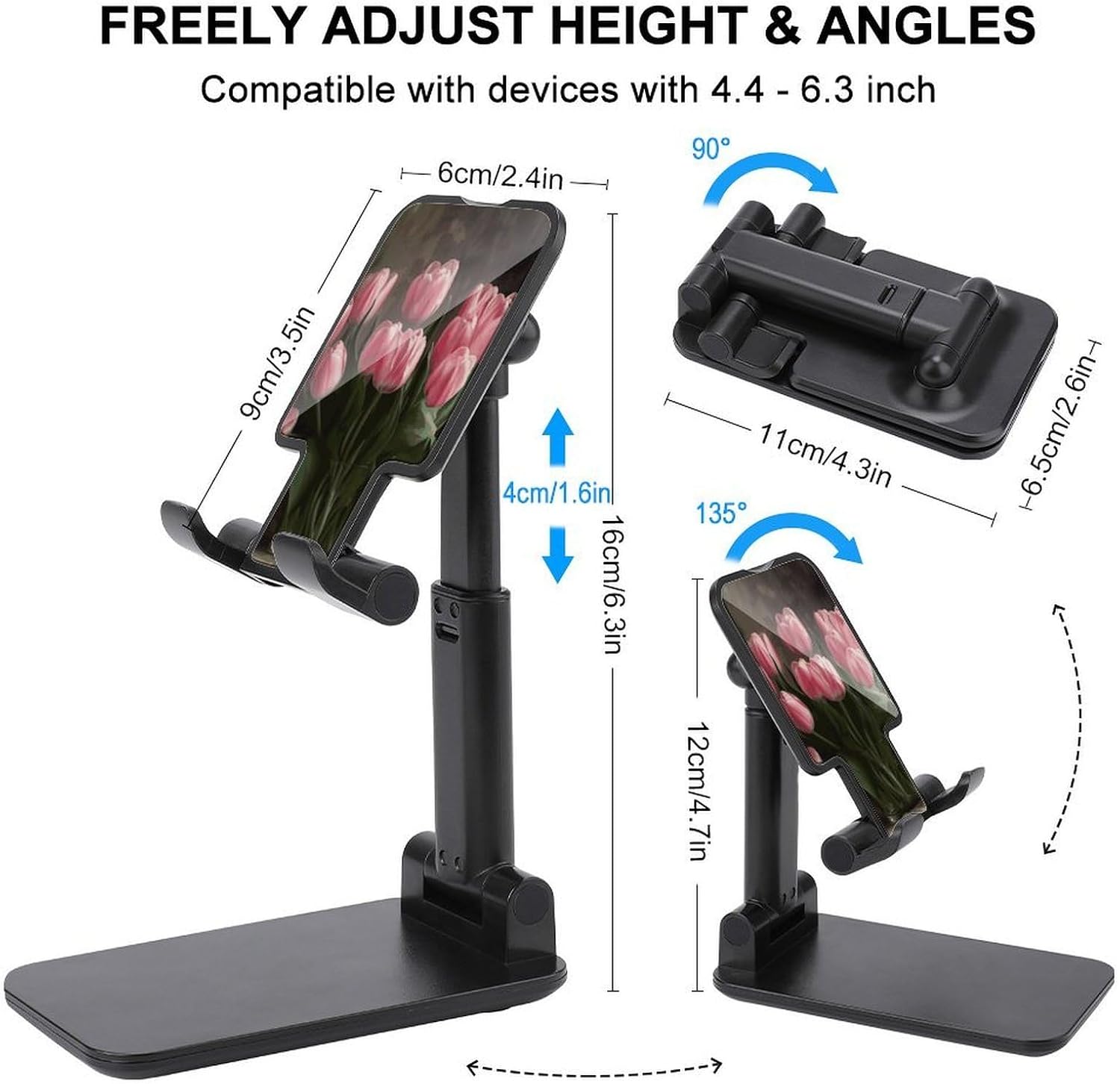 Flower Foldable Phone Stand for Desk Taller Stand image 2