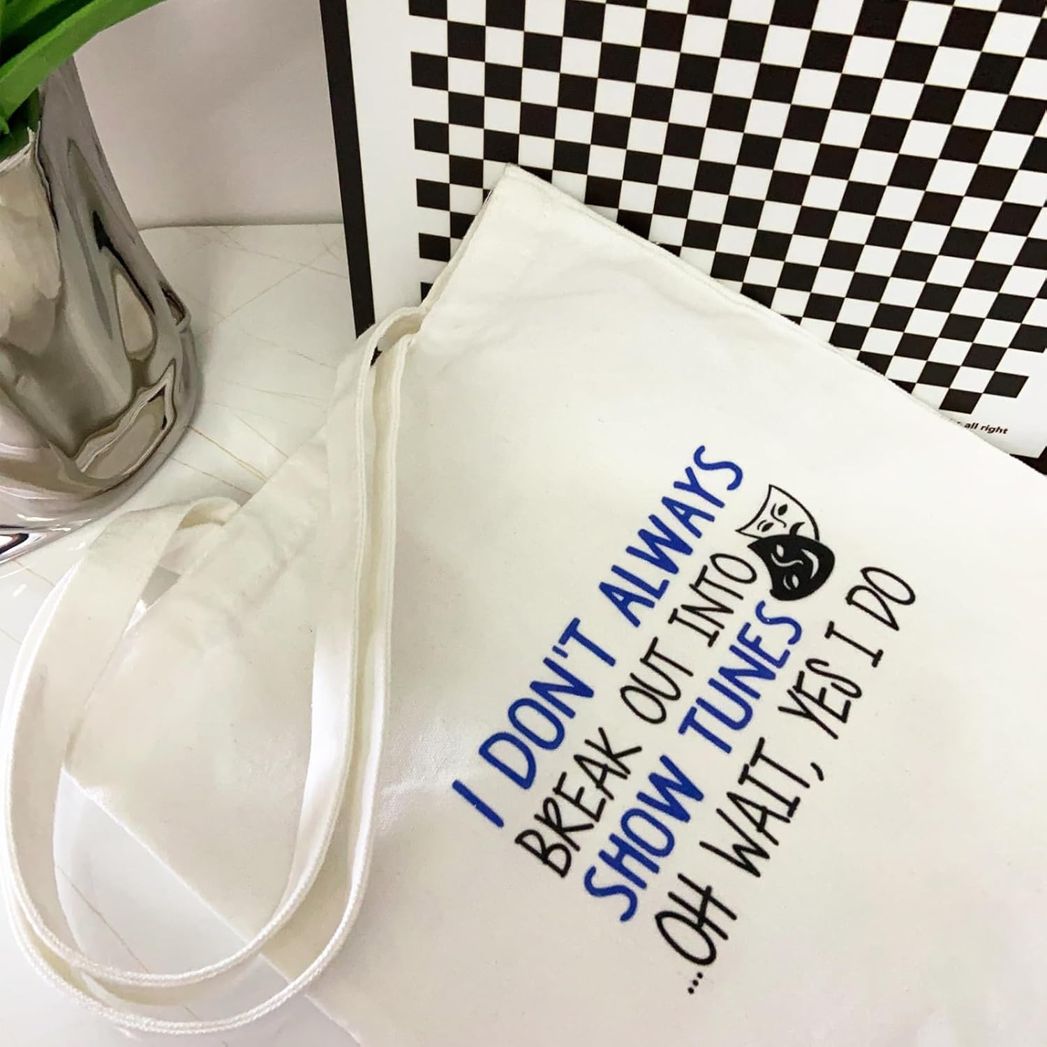 Musical Themed Canvas Tote Bag, 2-Sided Aesthetic Book Tote Bag for Musical Theater Lovers, Musical Theater Gifts for Woman, Theatre Gifts for Theater Actors, Director, Gifts for Her - Image 6