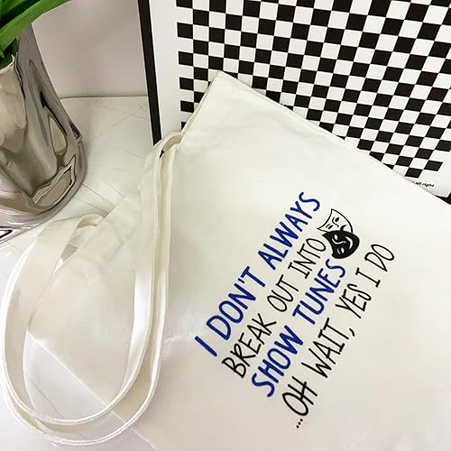 Miniatura 6 de Bolsa de lona con temática musical, bolsa de mano estética de 2 caras para amantes del teatro musical, regalos de teatro musical para mujeres,